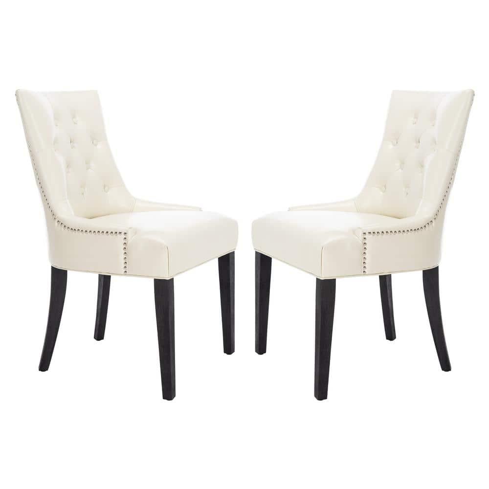 Abby 19''H Tufted Side Chairs (Set of 2)- Flat Cream - Safavieh