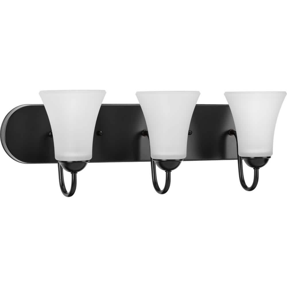 Progress Lighting Classic 6-Light Bath Wall Light, Brushed Nickel, Etched Glass Shades