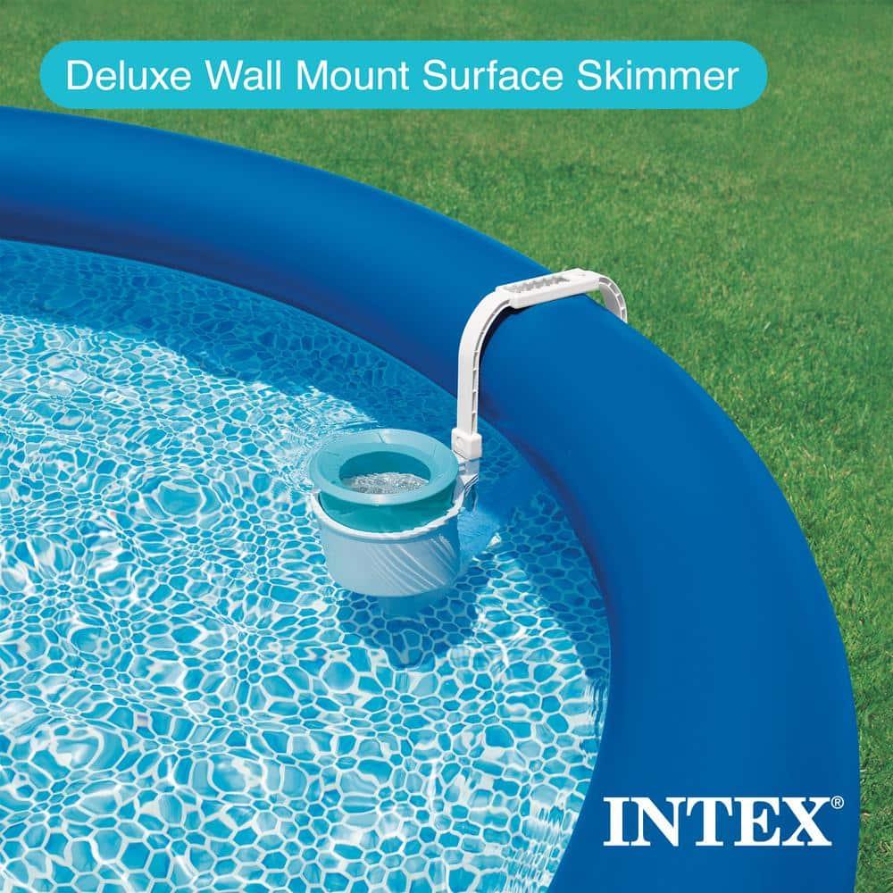 Intex Deluxe Automatic Surface Skimmer Bundled with Maintenance Kit w/ Vacuum & Pole, Swimming Pool Cleaning Tools for Above Ground and InGround Pools