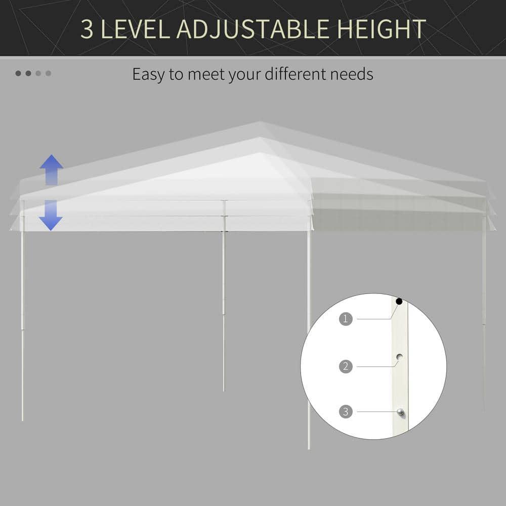 SHANRUGUOJI Outsunny 13' X 13' Pop Up Canopy Tent, Instant Sun Shelter, Tents For Parties, Height Adjustable, With Wheeled Carry Bag For Outdoor, Garden, Patio, Parties