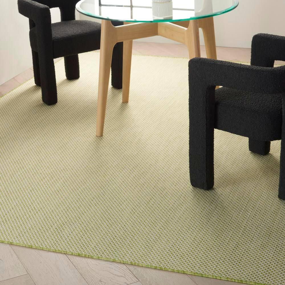 Nourison Courtyard 9' x 12' Ivory Green All-over design Indoor/Outdoor Rug