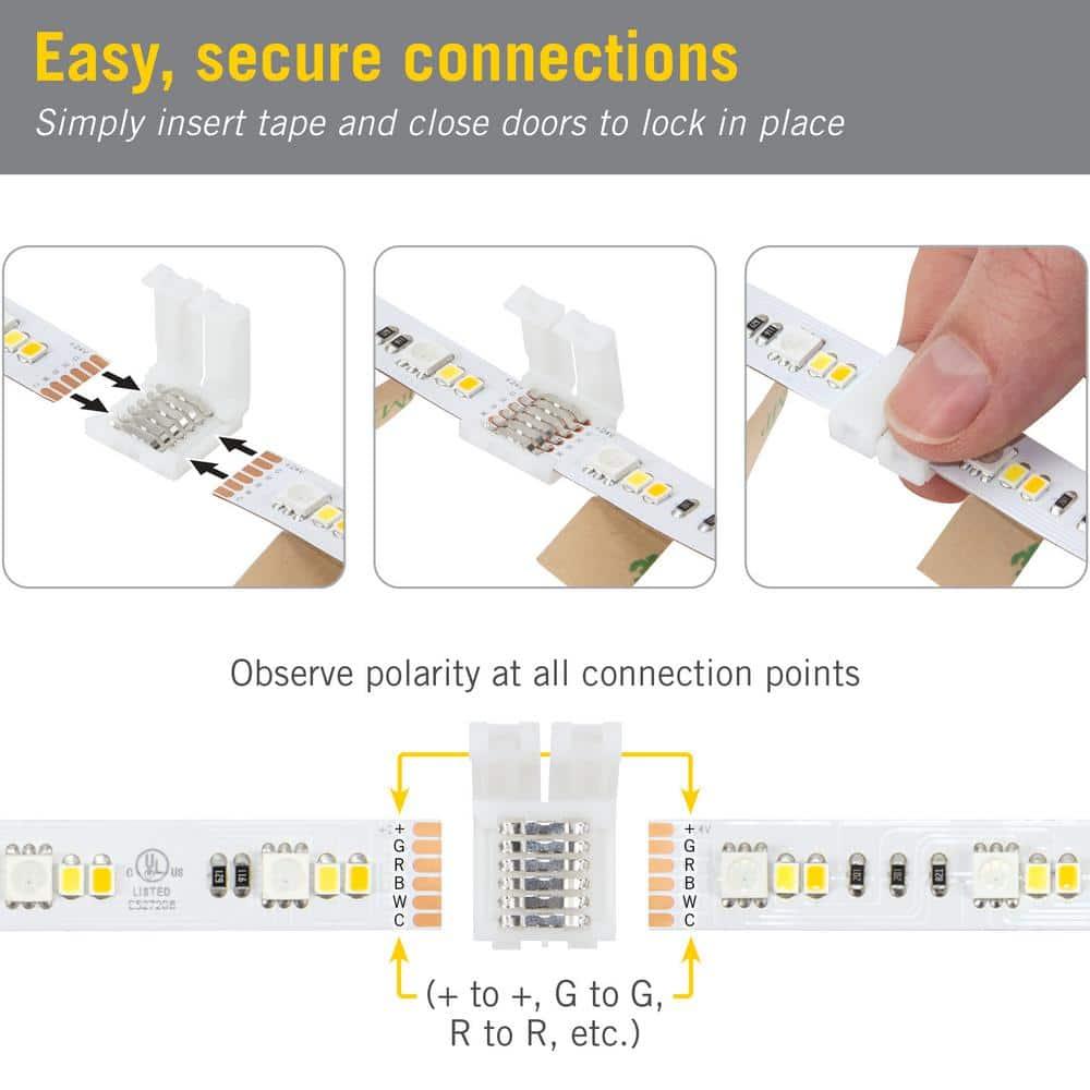 6 Pin RGB+WW LED Strip Light Tape to Tape Splice Connector