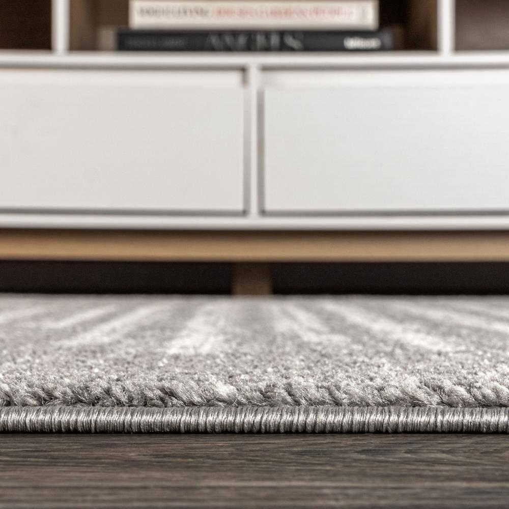 8'x10' Aya Berber Stripe Geometric Area Rug, Gray/Cream - JONATHAN Y