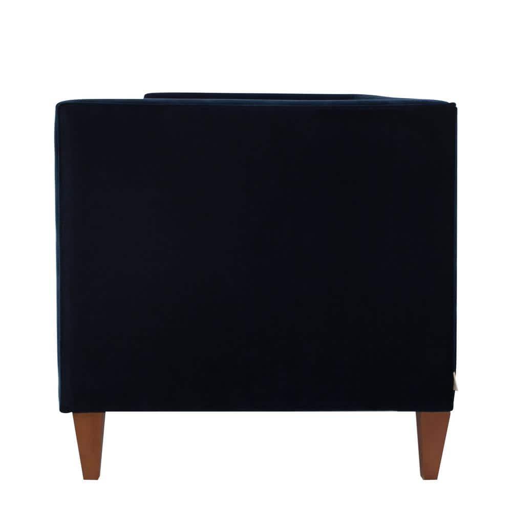 Jack 84" Tufted Tuxedo Sofa Double Cushion Dark Navy Blue