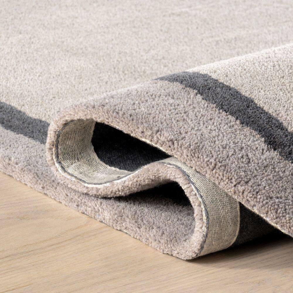 Nuloom Greenwich Abstract Wool Area Rug, Shaped 4' x 6', Grey