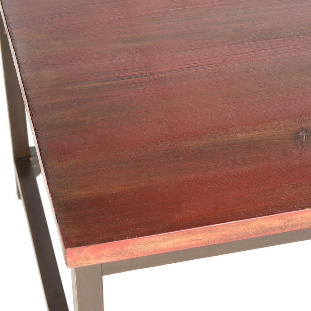 Alec Coffee Table - Distressed Maroon - Safavieh