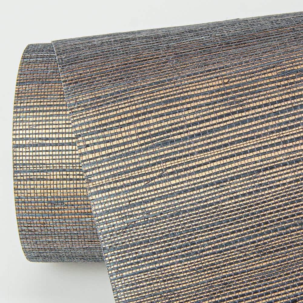 Slate and Bronze Grasscloth Removable Wallpaper Roll