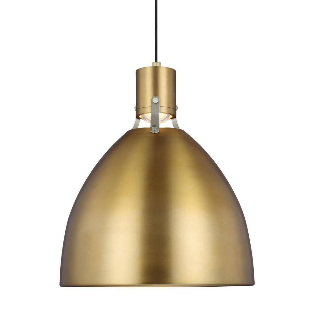Brynne 19.75" Burnished Brass Minimalist LED Pendant Light