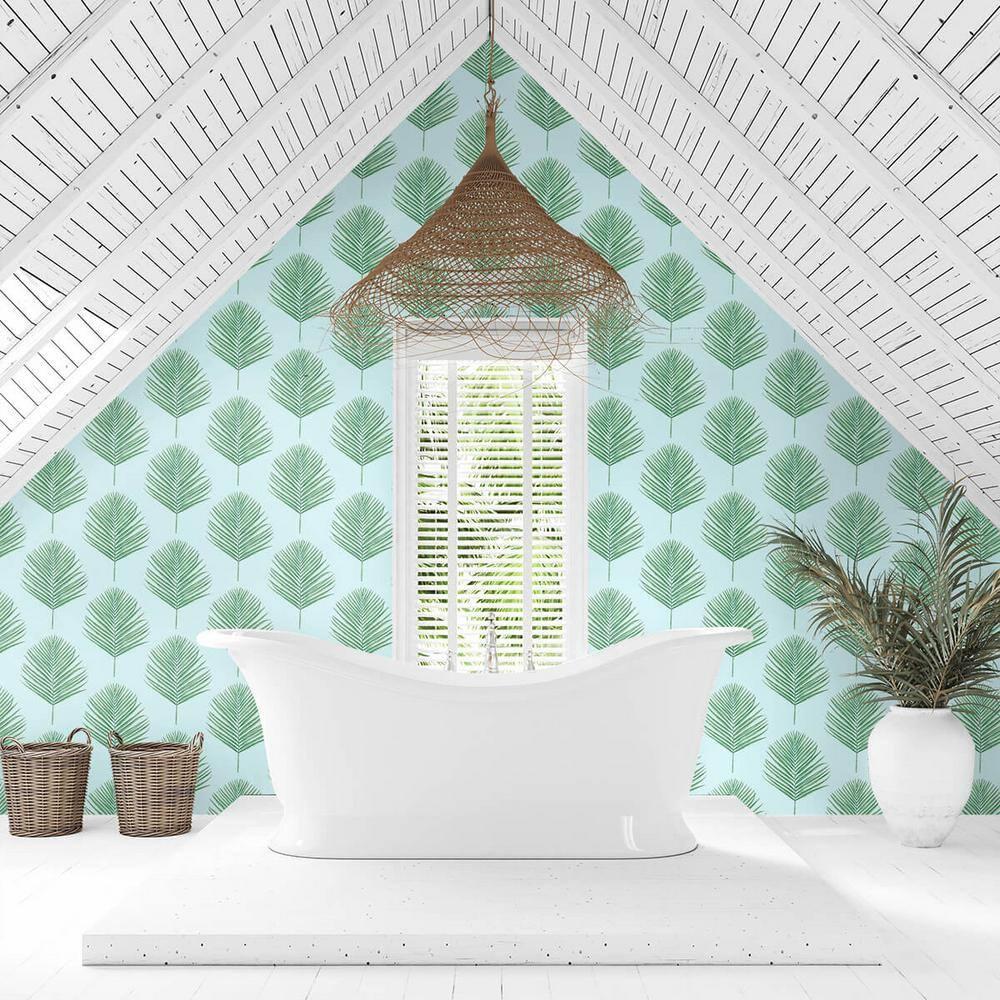 Lillian August Luxe Haven Maui Palm 9' L x 27" W Smooth Peel and Stick Wallpaper Roll