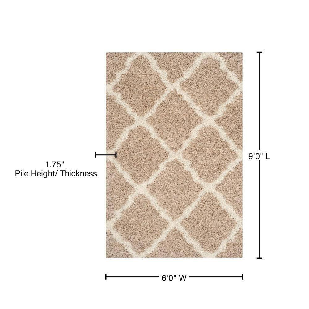 Dallas Shag SGD257 Power Loomed Indoor Area Rug - Beige/Ivory - 6'x9' - Safavieh.