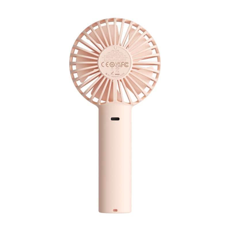 JISULIFE Handheld Fan, Portrable Mini Fan with 3 Speed, USB Rechargeable Personal Fan Battery Operated for Outdoor, Office, Travel -Pink