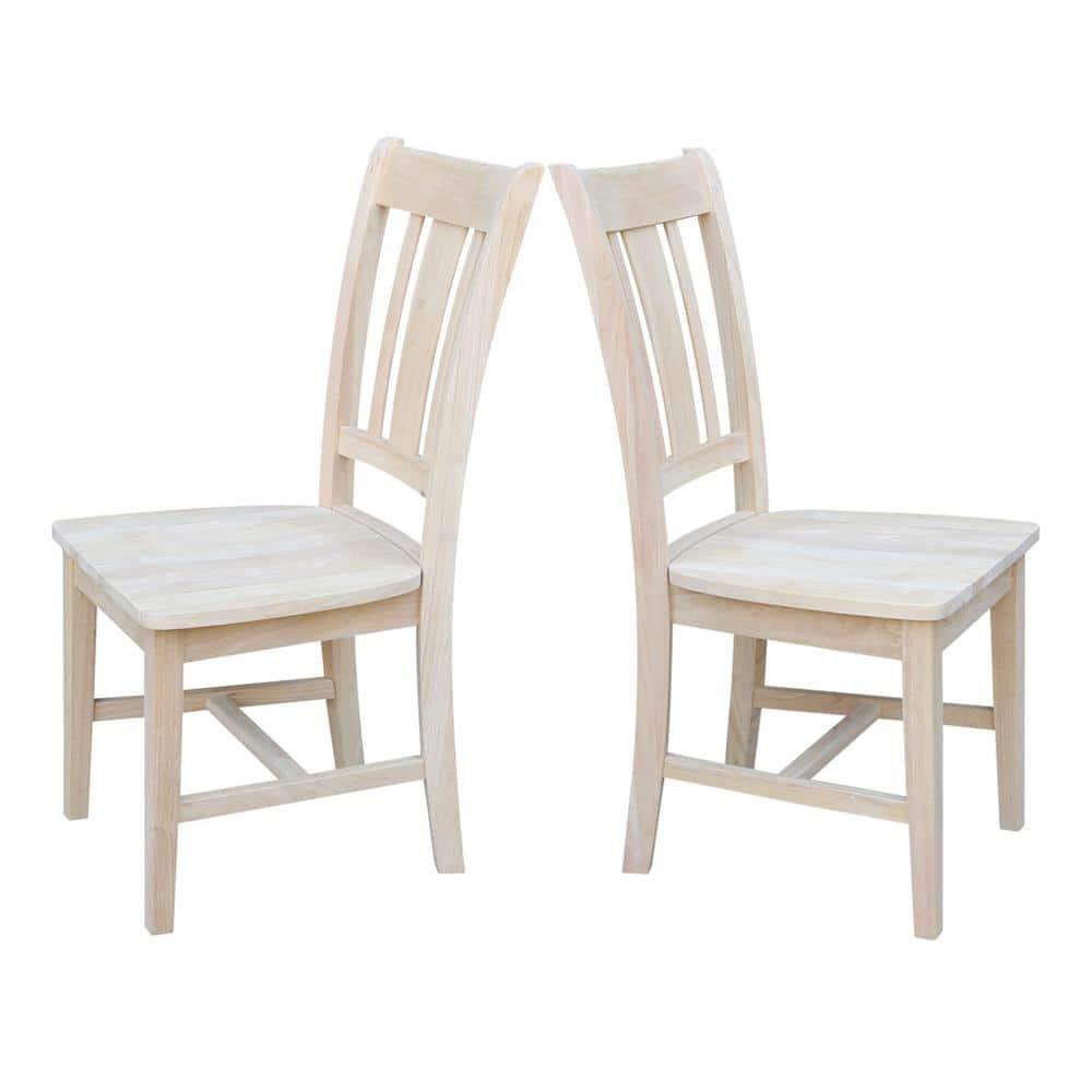 Set of 2 San Remo Splatback Chairs Wood - International Concepts: Solid Parawood, Unupholstered