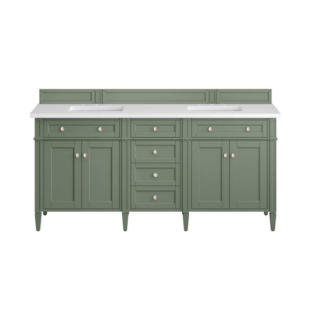 Smokey Celadon Green Double Vanity with Quartz Top