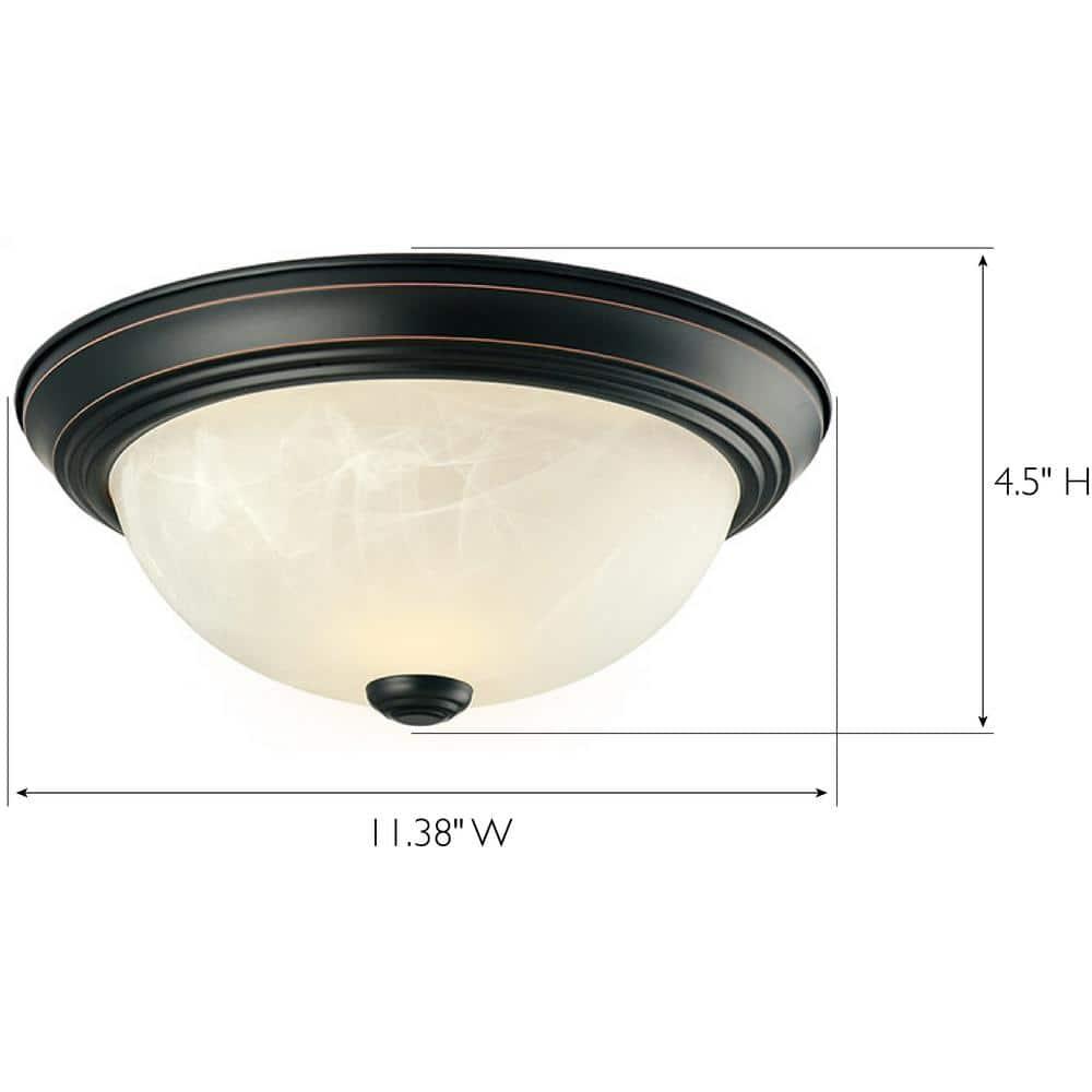 Design House 588251 Traditional 2 Pack 2-Light Indoor Dimmable Ceiling Light with Alabaster Glass for Bedroom Hallway Kitchen Dining Room, Matte Black