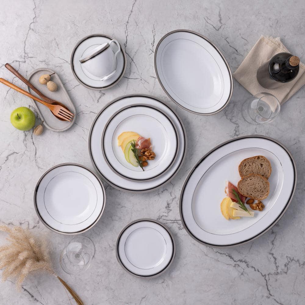 Noritake Noritake Austin Platinum 50-Piece Dinnerware Set, Service for 8
