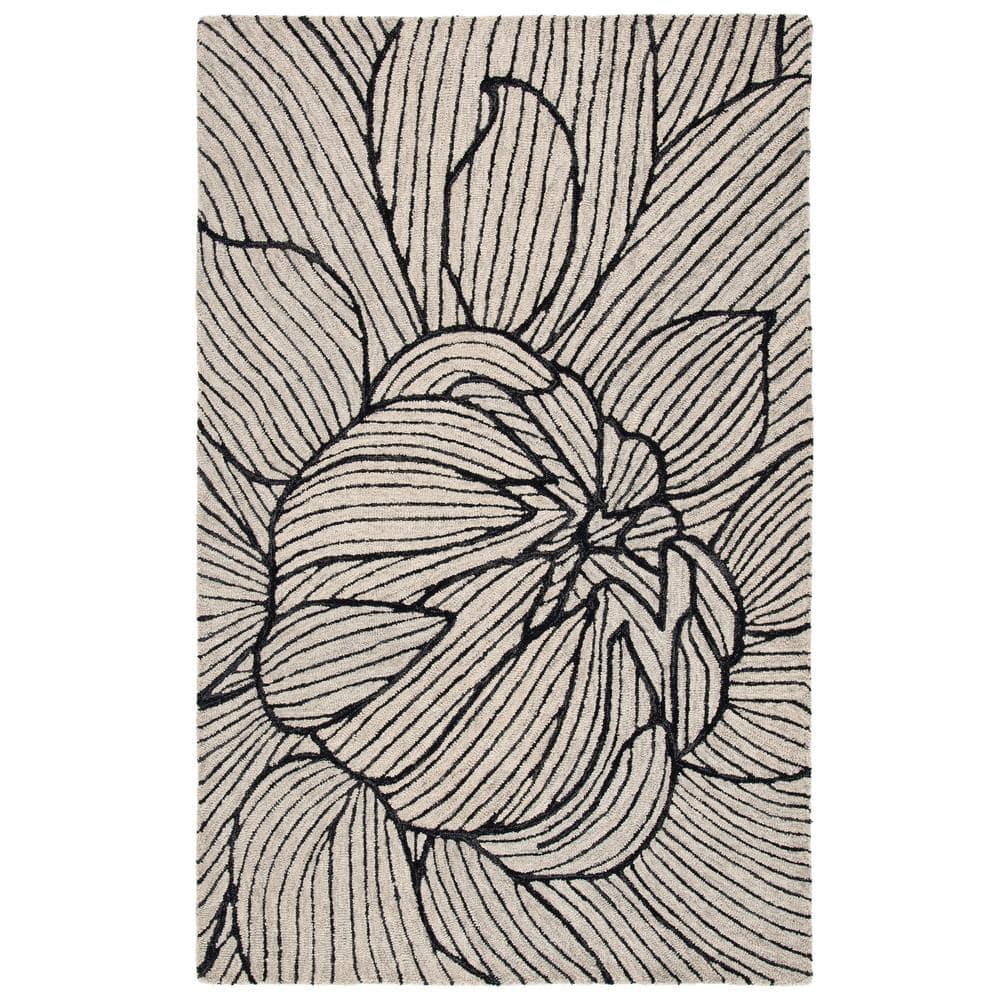 Metro MET451 Hand Tufted Indoor Area Rug - Black/Ivory - 8'x10' - Safavieh