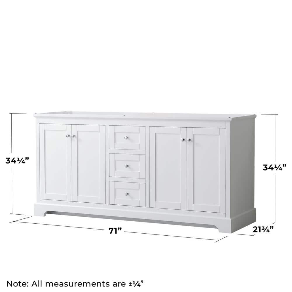 Wyndham Collection Avery 71" Double Bathroom Vanity Base Only