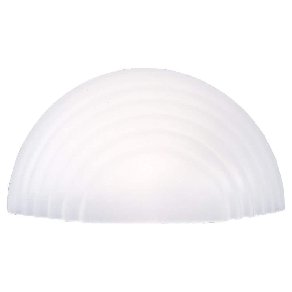 10 in. 1-Light White Modern Transitional Wall Bath Sconce with Stepped Satin White Glass