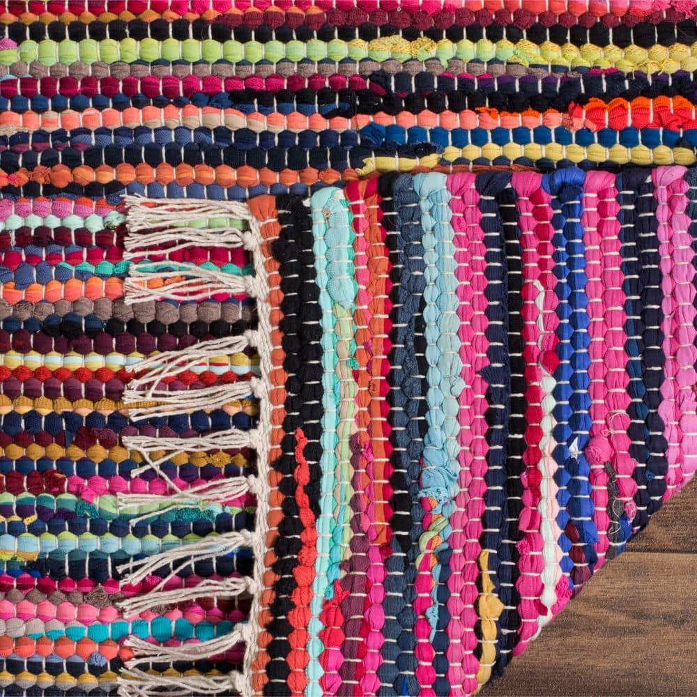 Rag Area Rug RAR128 Hand Woven Area Rug - Multi - 8'x10' - Safavieh.