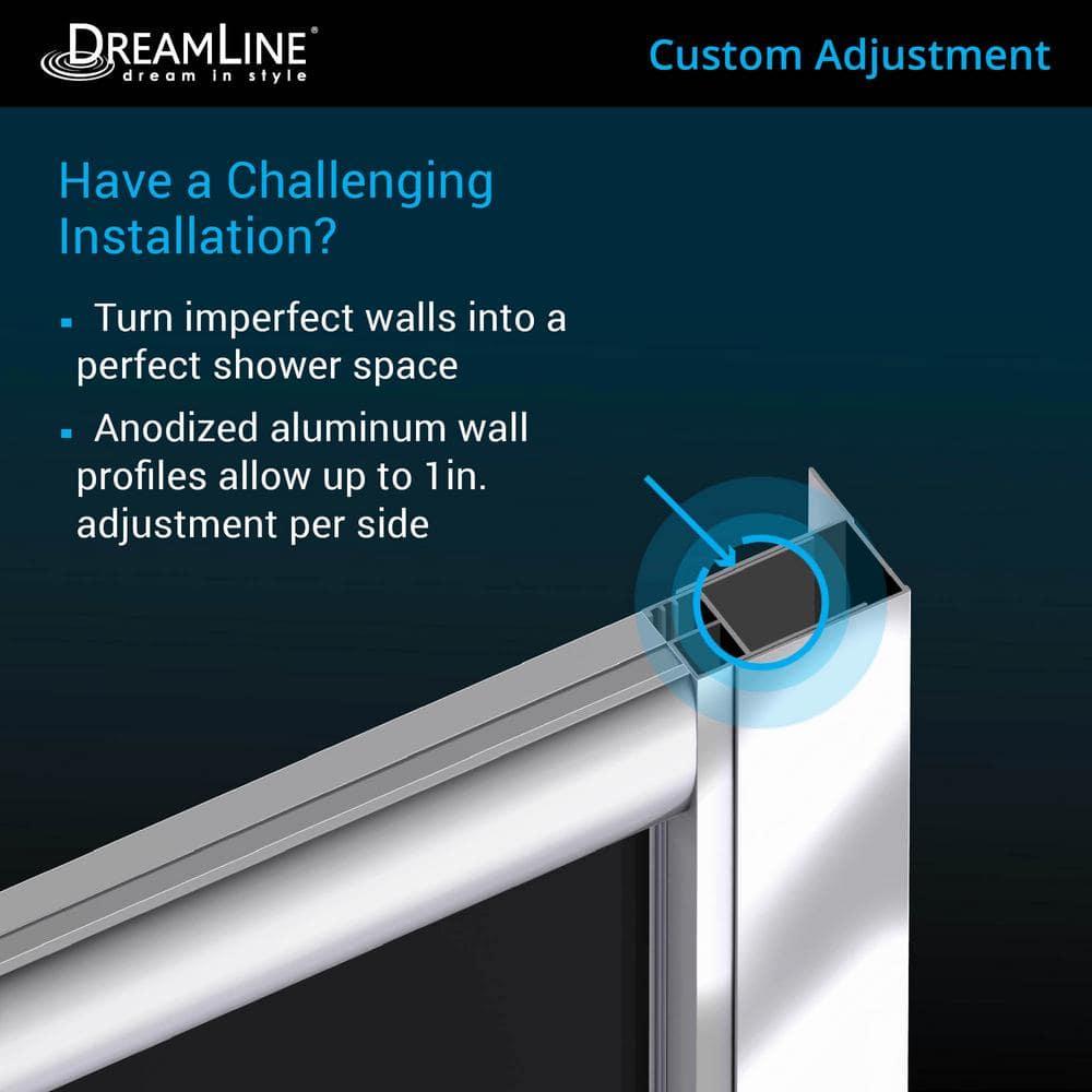 Prime 33" W x 33" D x 74.75" H Semi-Frameless Sliding Shower Enclosure with Base Included