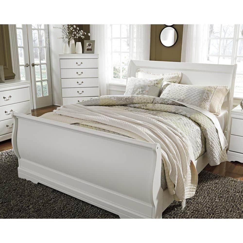 Queen Anarasia Sleigh Headboard White - Signature Design by Ashley: Cottage Style, Louis Philippe Design, 44.49" Height