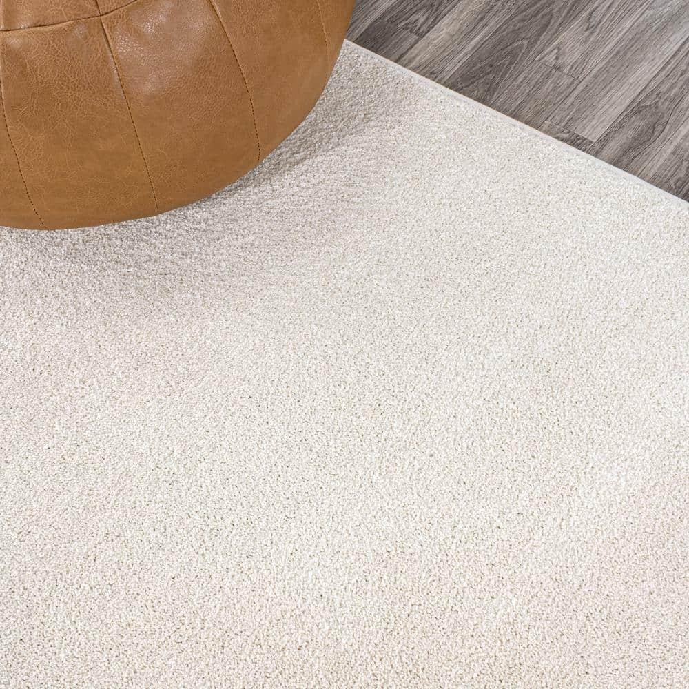 10' X 14' Rectangle Haze Solid Low-Pile Area Rug , Cream - JONATHAN Y