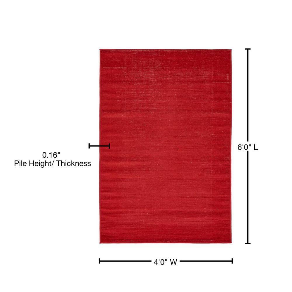 Unique Loom Williamsburg Collection Area Rug - Solid (4' 1" x 6' 1" Rectangle Burgundy)