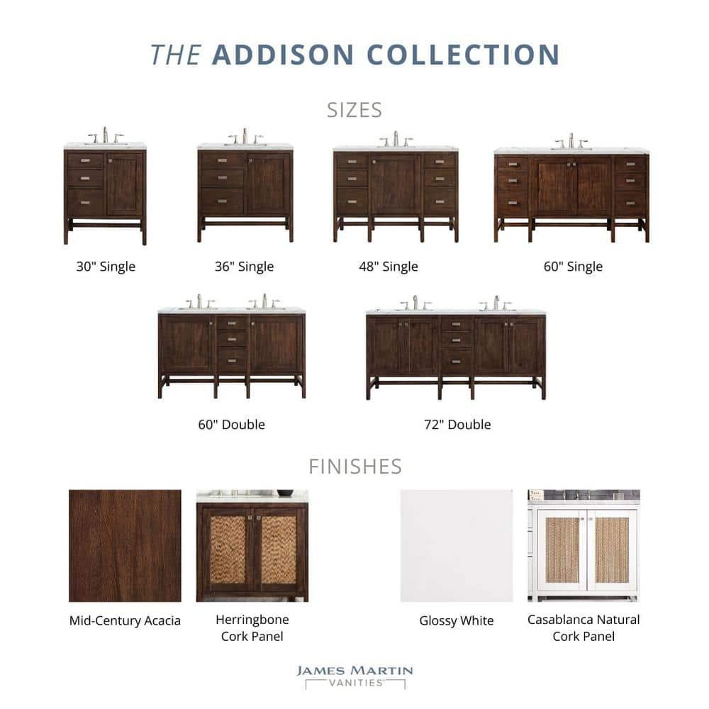 James Martin Vanities Addison 30'' Single Bathroom Vanity with Engineered Quartz Top