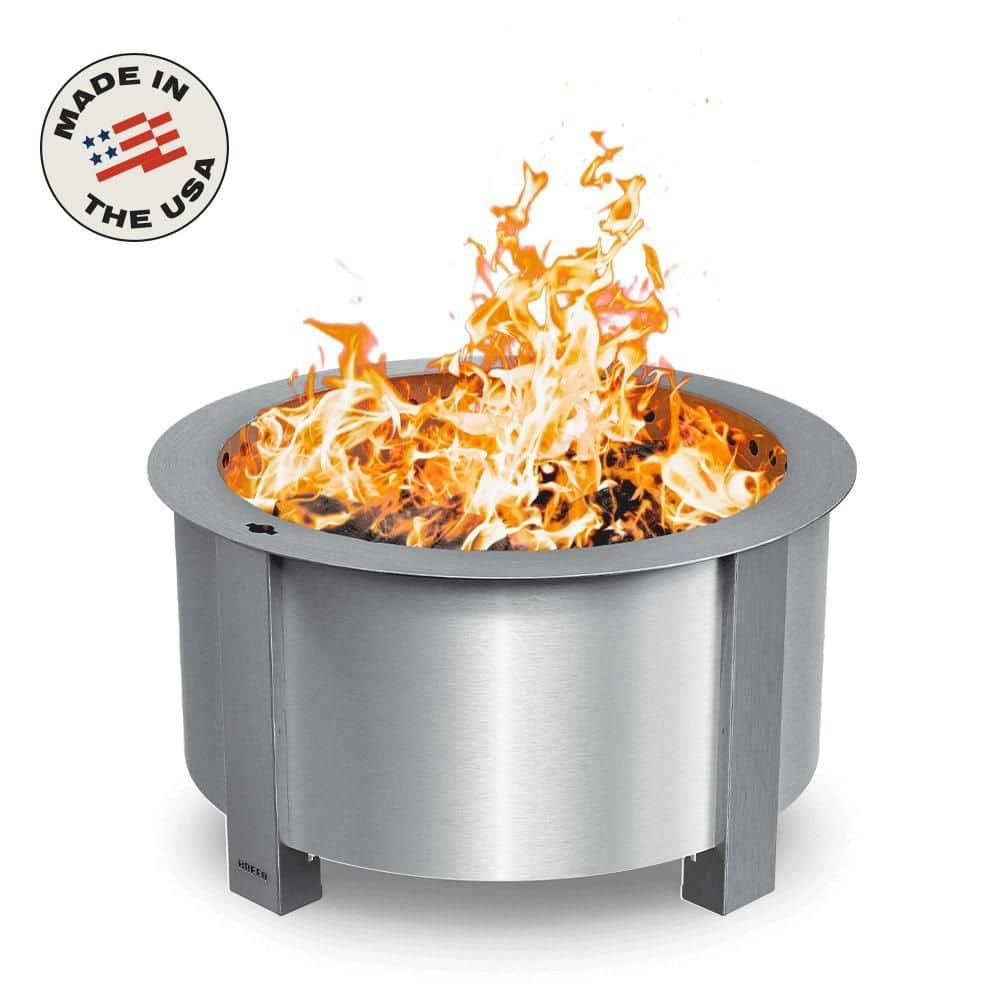 Breeo X Series 24 Stainless Smokeless Fire Pit 24 in. W Stainless Steel Outdoor Round Wood Fire Pit