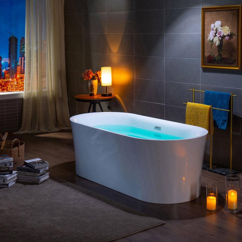 Freestanding Soaking Acrylic Curved Design Bathtub