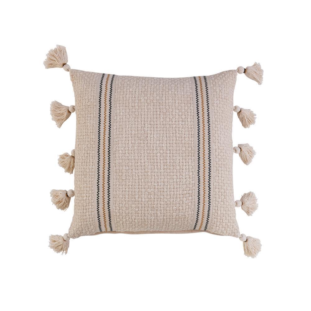Creative Co-Op Striped Linen Throw Pillow