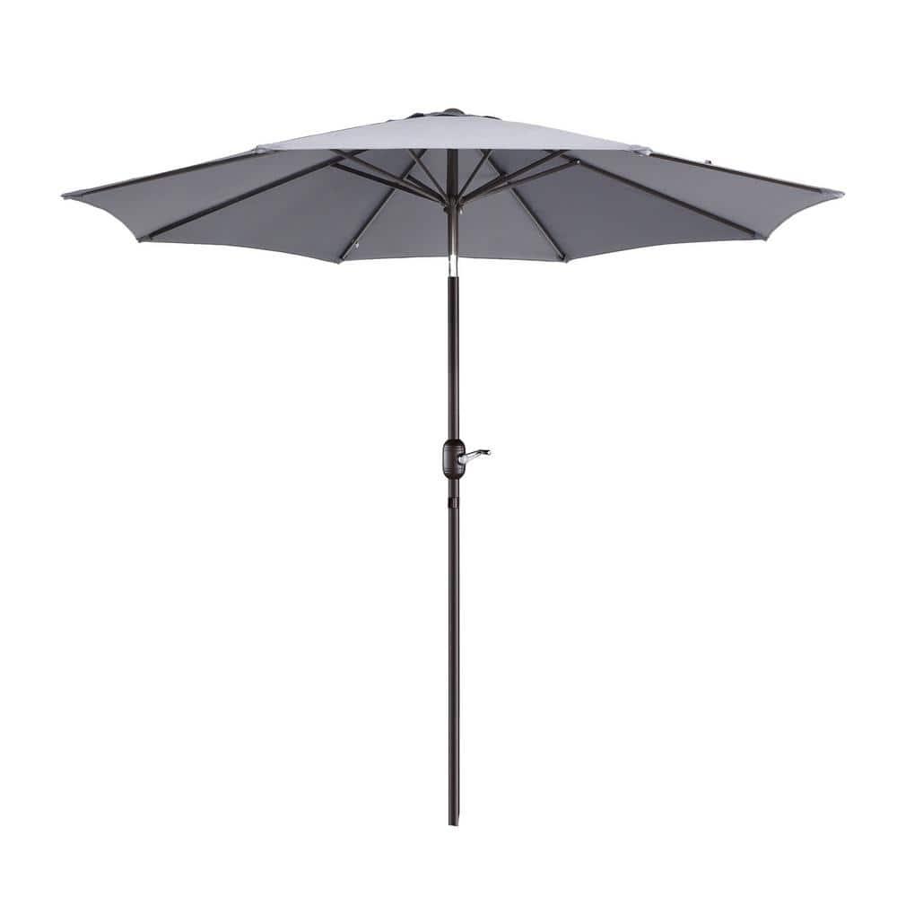 Villacera 9FT Outdoor Patio Umbrella Shade with Auto Tilt, Gray