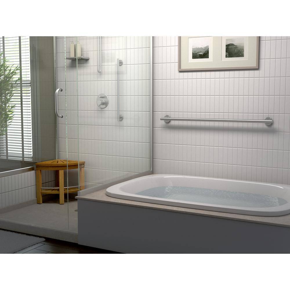 Latitude II Stainless Steel Wall Mount Grab Bar | ADA Compliant Safety Bar For Bathroom