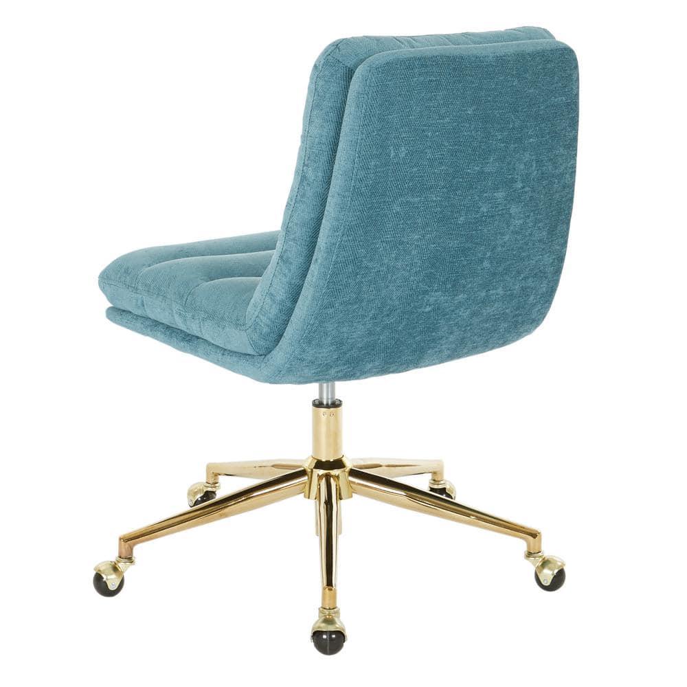 Legacy Office Chair in Sky Blue Fabric with Gold Base