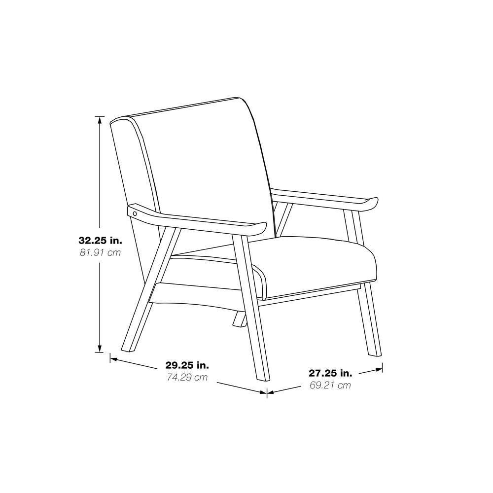 Weldon Chair Linen - OSP Home Furnishings: Mid-Century Modern, Rustic Wood Frame, Comfortable Seating
