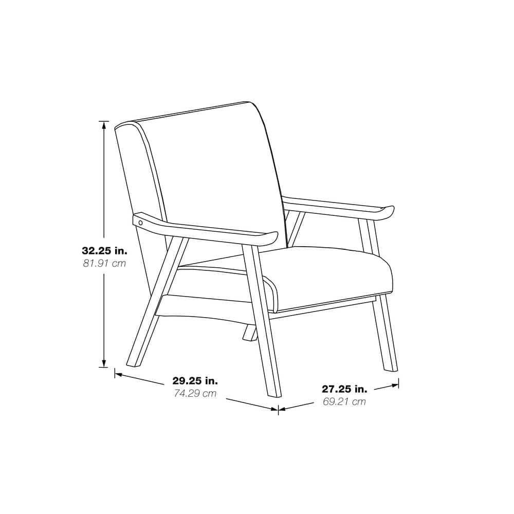 Weldon Chair Sea - OSP Home Furnishings: Mid-Century Modern Polyester Upholstered, Wood Frame