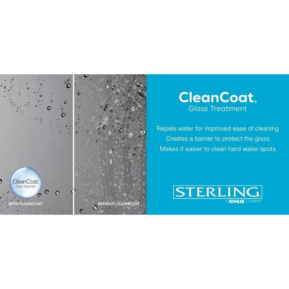 Whiston 32 In. x 56-15/16 In. Pivot Bath Screen in Silver Frame Finish with Smooth/Clear Glass Texture Tub Door