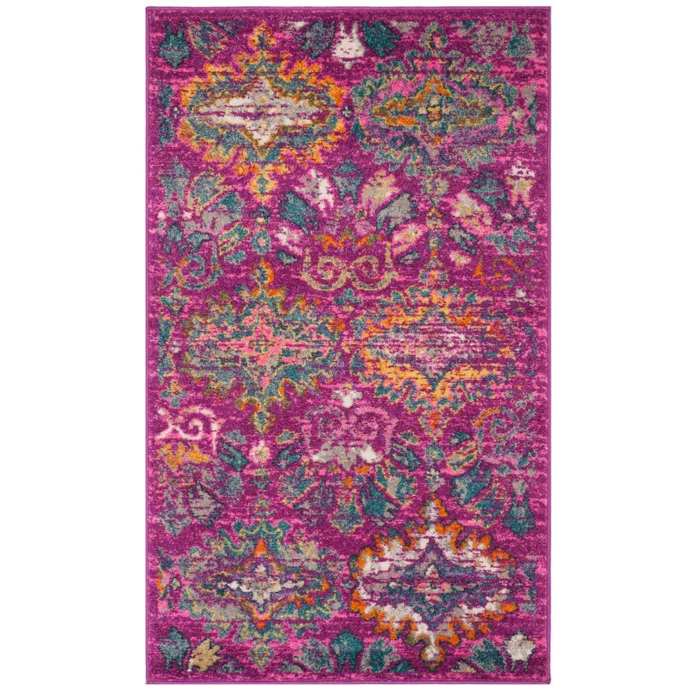 Madison MAD144 Power Loomed Indoor Accent Rug - Fuchsia/Blue - 3'x5' - Safavieh