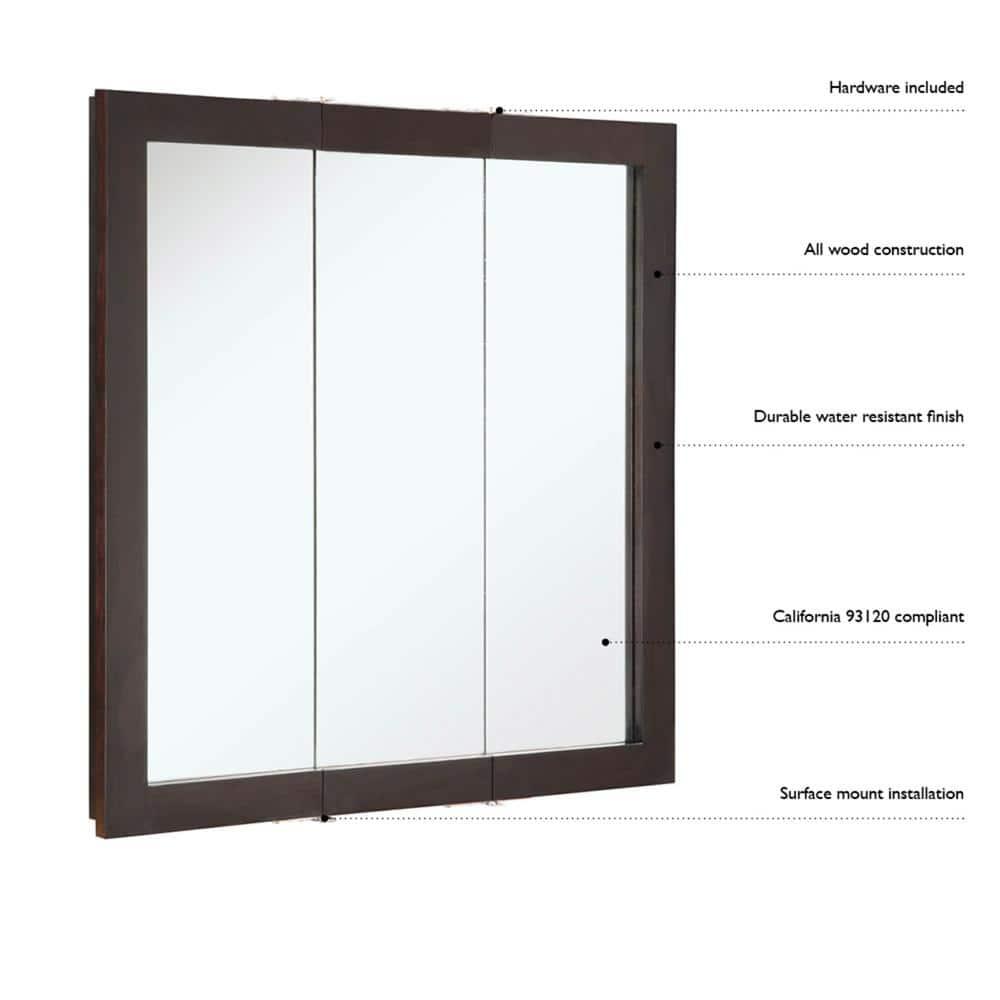 Design House Ventura 30-Inch Medicine Cabinet in Espresso