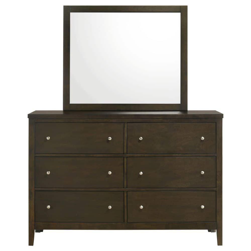 6-drawer Dresser And Mirror Dark Cocoa
