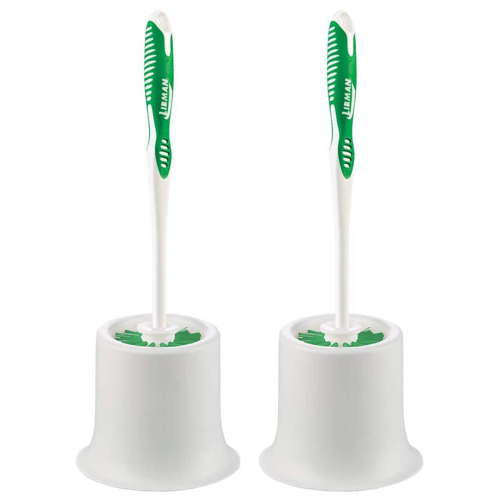 Libman Polypropylene Toilet Bowl Brush and Holder (2-Pack)