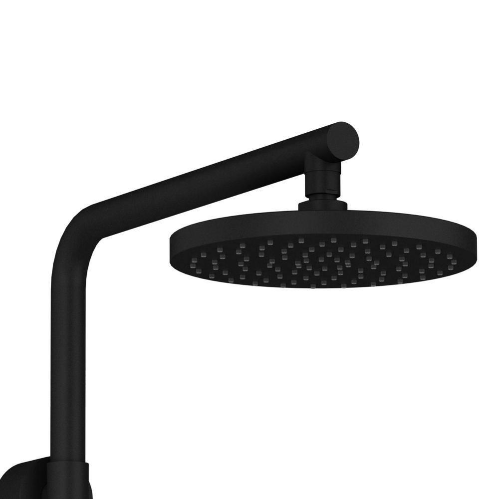 Matte Black Dual Shower System with Adjustable Slide Bar