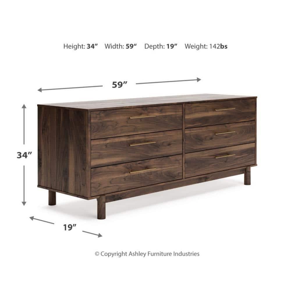 Millwood Pines Dudzik 59'' W 6 - Drawer Dresser