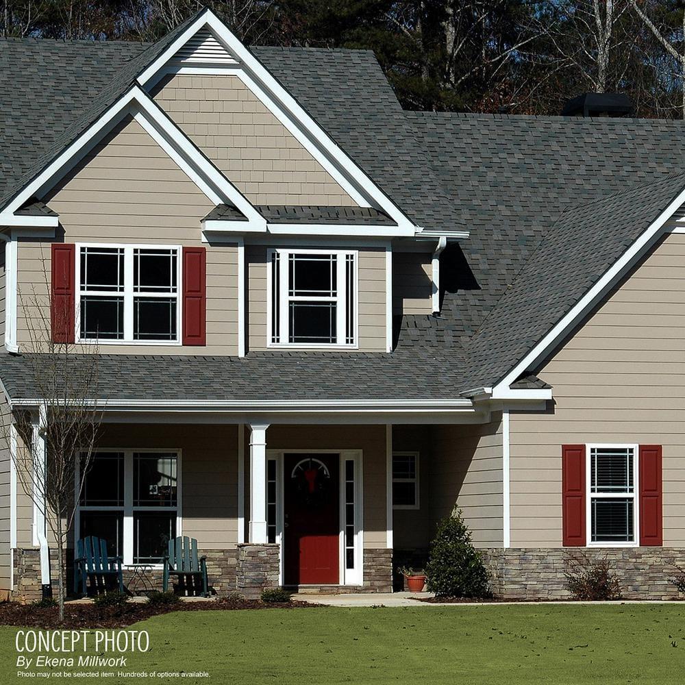 True Fit PVC Two Equal Louver Shutters
