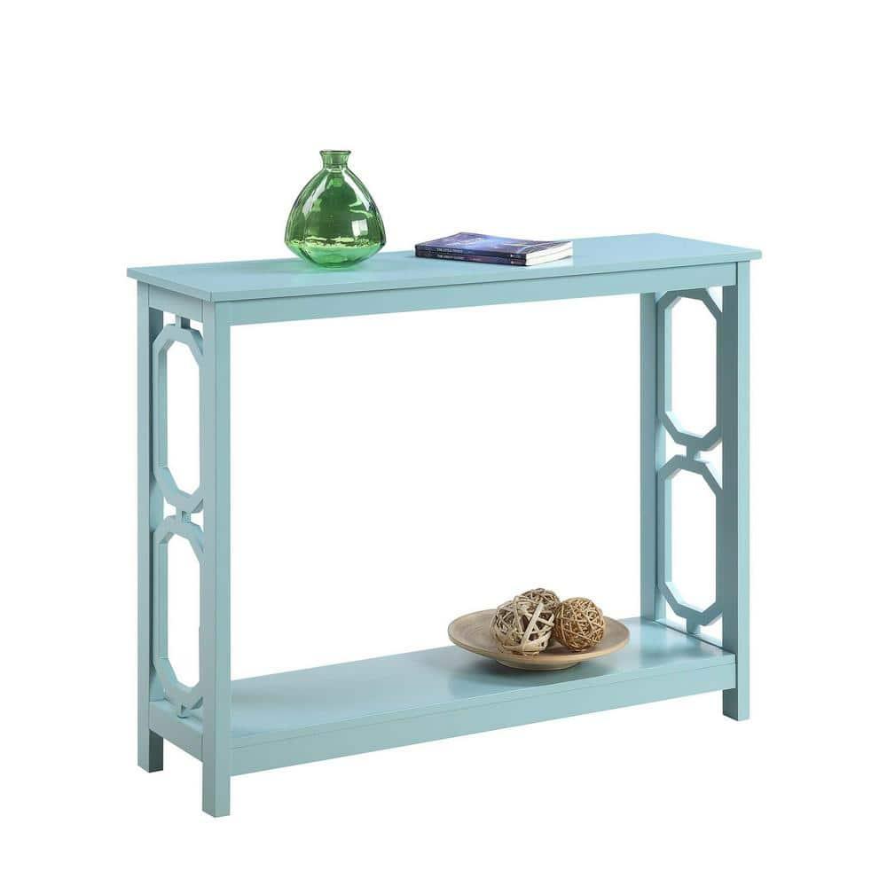 Convenience Concepts Omega Console Table with Shelf, Sea Foam