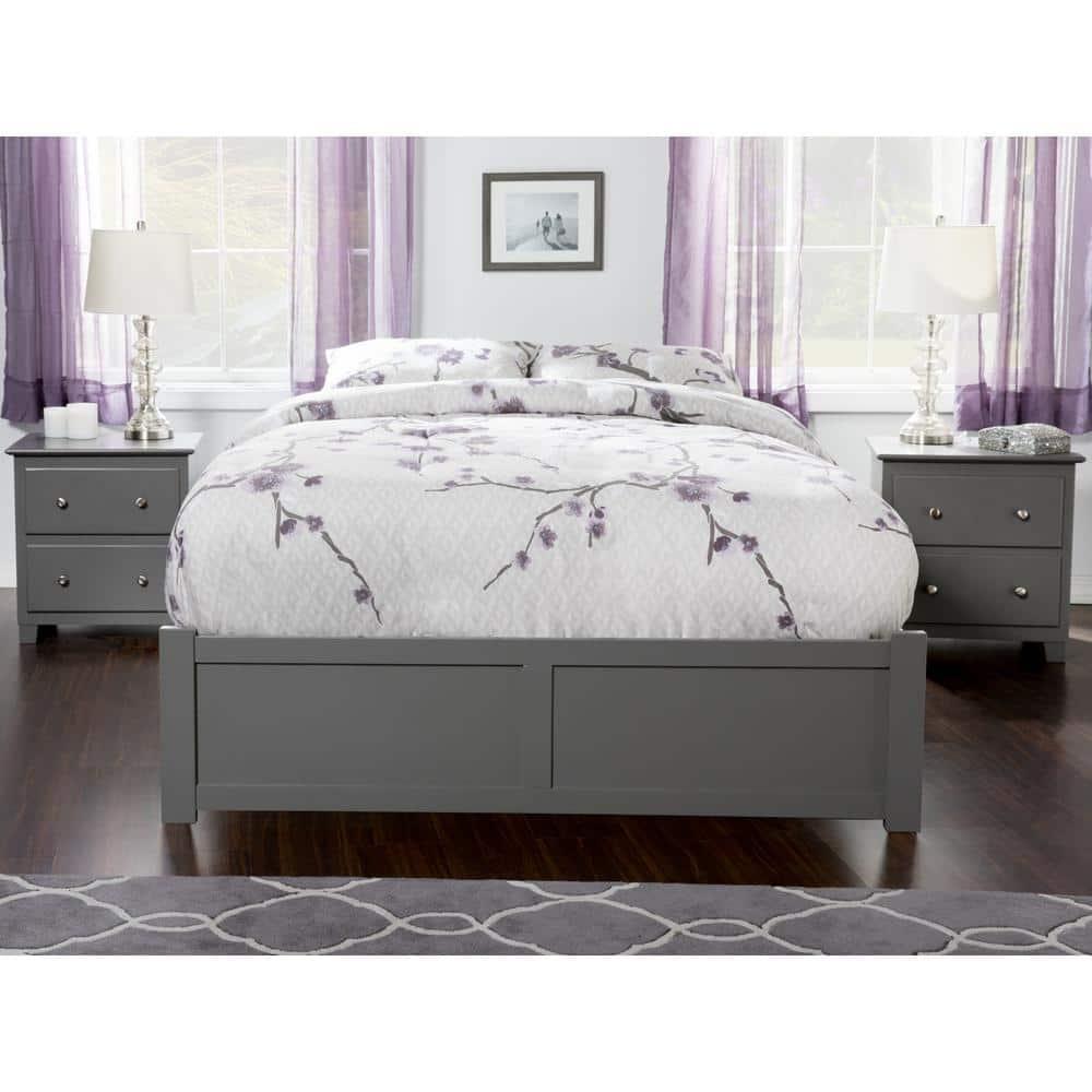 Concord Platform Bed with Flat Panel Foot Board and 2 Urban Bed Drawers, Multiple Colors, Multiple Sizes