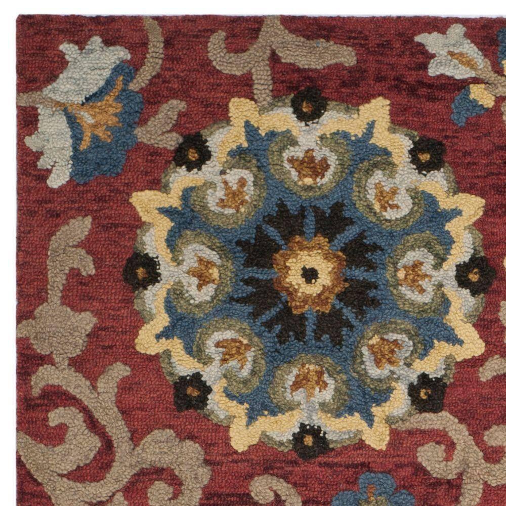 Blossom BLM401 Hand Tufted Area Rug - Red/Multi - 5'x8' - Safavieh.