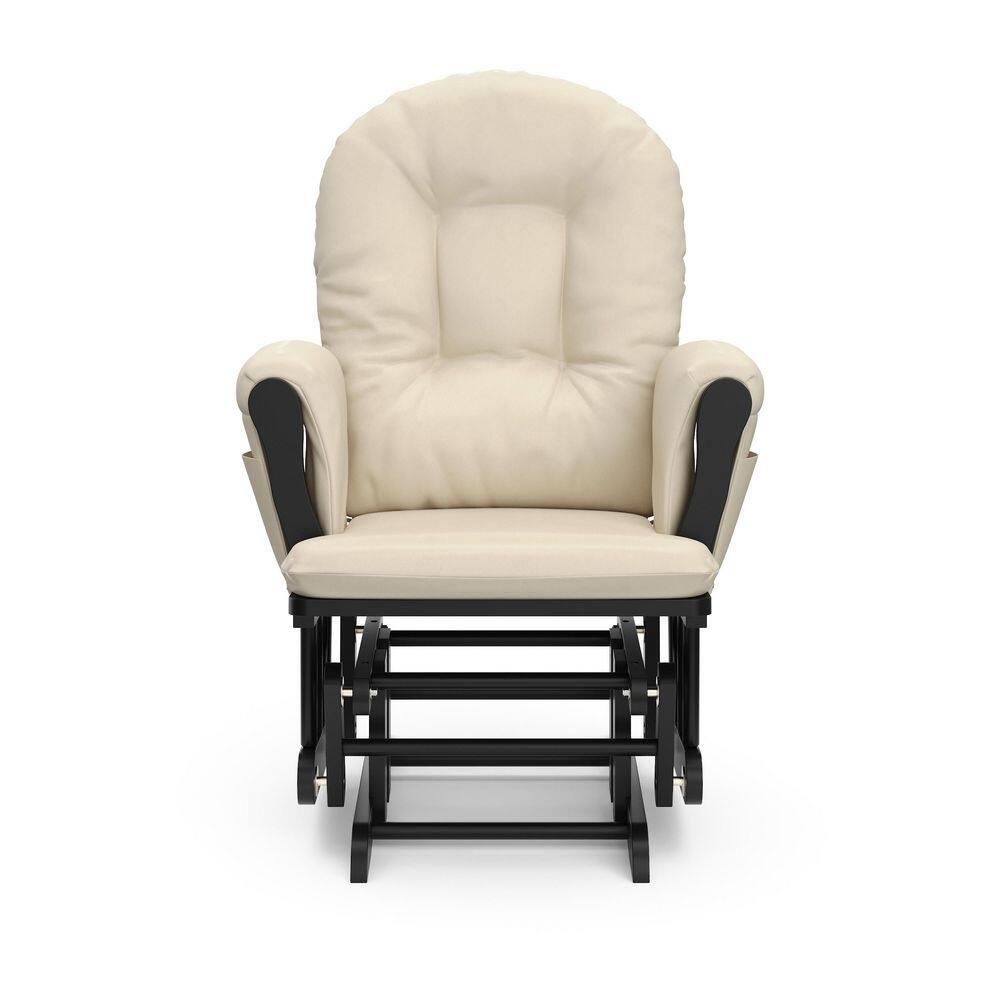 Storkcraft Hoop Infant Nursery Glider and Ottoman, Black with Beige