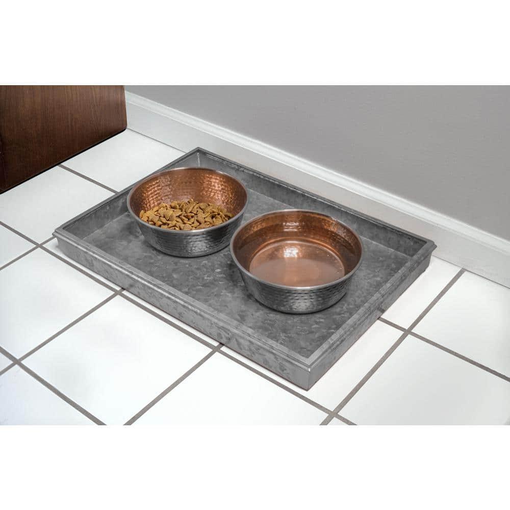 Galvanized Gray Rectangular Metal Multi-Purpose Boot Tray