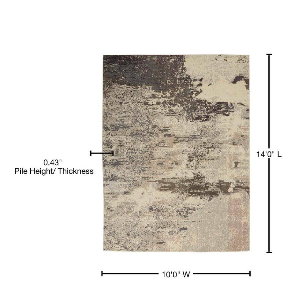 Nourison Celestial CES02 Indoor only Area Rug - Ivory/Grey 10' x 14'